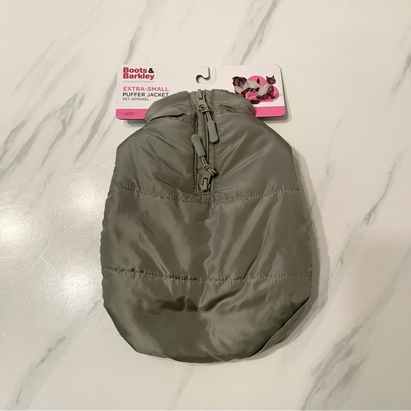 Boots and Barkley dog & cat pet puffer jacket knit sweater with buckle green XS - Picture 6 of 6